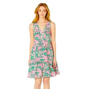 Lilly Pulitzer Pink and Green Midi Dress